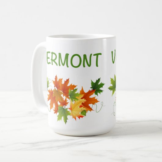 Vermont-Laub-Tasse Kaffeetasse (Vorderseite Links)