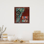 Vermont License Plate Karte drucken Poster (Küche)