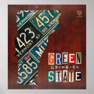 Vermont License Plate Karte drucken Poster