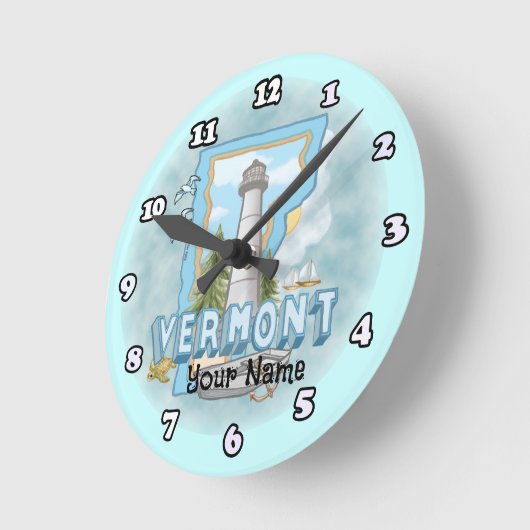 Vermont Lighthouse Runde Wanduhr (Winkel)