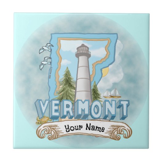 Vermont Lighthouse Tile Fliese (Vorderseite)