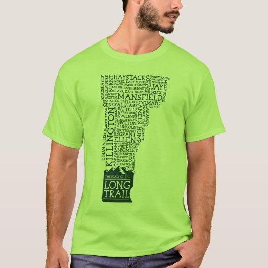 Vermont Long Trail T - Shirt (grünes Logo) (Vorderseite)