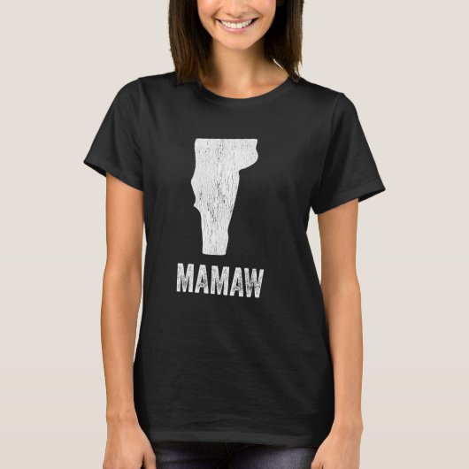 Vermont Mamaw Vermont Silhouette Staat Coolst Gra T-Shirt (Vorderseite)
