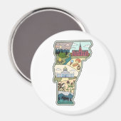 Vermont Map Burlington Killington VT Staat Magnet (Vorderseite/Rückseite)