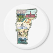 Vermont Map Burlington Killington VT Staat Magnet (Vorne)