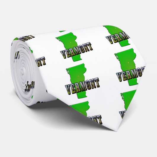 Vermont Map Kontur und Bildtext Krawatte (Gerollt)