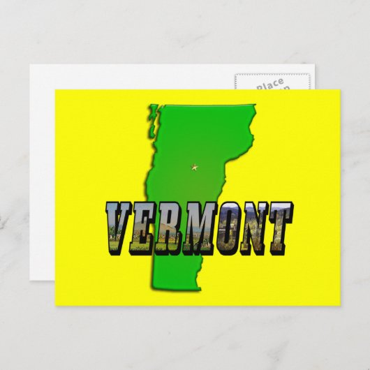 Vermont Map Kontur und Bildtext Postkarte (Vorne/Hinten)