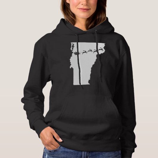 Vermont Map Santa Christmas XMas reindeer Hoodie (Vorderseite)