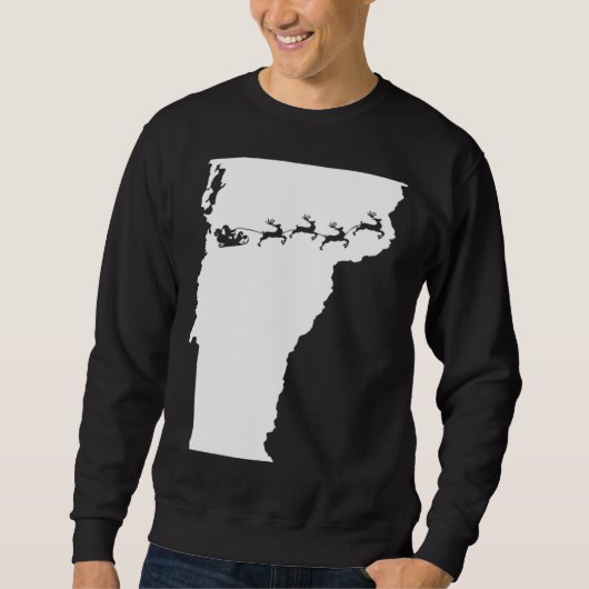 Vermont Map Santa Christmas XMas reindeer Sweatshirt (Vorderseite)