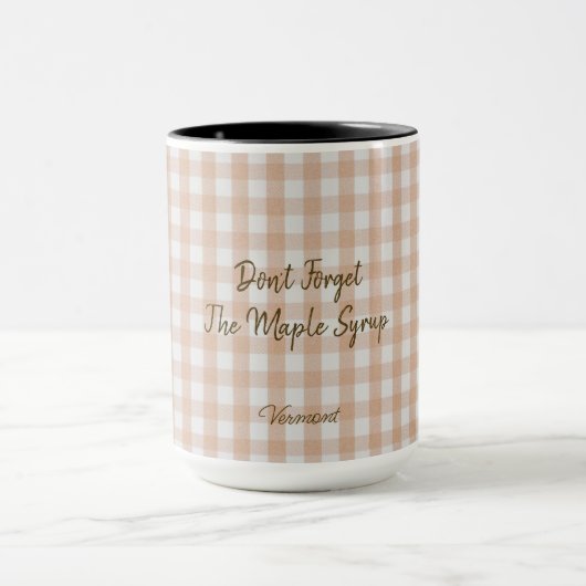 Vermont Maple Syrup Gingham Tasse (Zentrum)