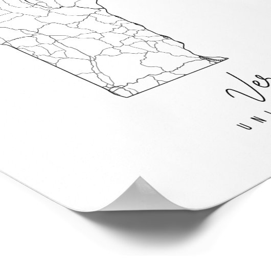Vermont Minimal Street Map Poster (Ecke)