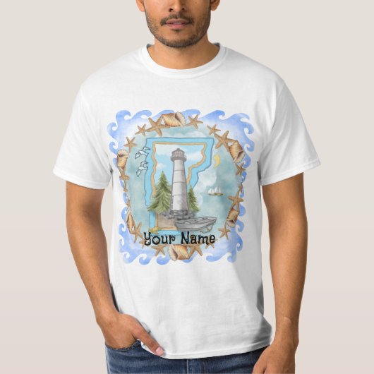 Vermont Muscheln Lighthouse T - Shirt (Vorderseite)