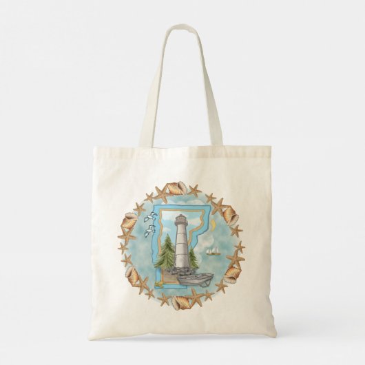 Vermont Muscheln Lighthouse Tragetasche (Rückseite)