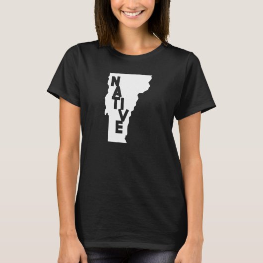 Vermont Native Zuhause Us Staat Map T-Shirt (Vorderseite)