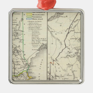 Vermont, New Hampshire, Massachusetts Silbernes Ornament