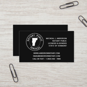 Vermont Notary Public Services Visitenkarte