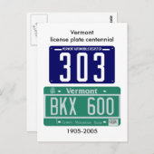 Vermont Nummernschild Postkarte (Vorne/Hinten)