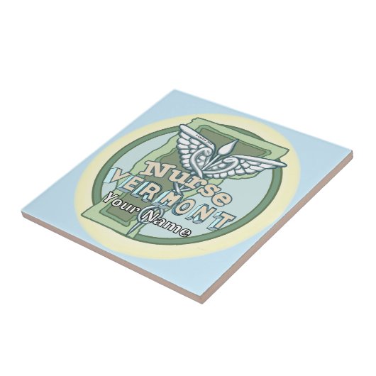Vermont Nurse Caduceus Fliese (Seite)