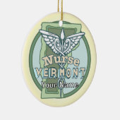Vermont Nurse Caduceus Keramik Ornament (Rechts)