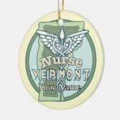 Vermont Nurse Caduceus Keramik Ornament (Links)