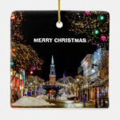 Vermont Panorama Weihnachtsdekoration Keramikornament (Rückseite)