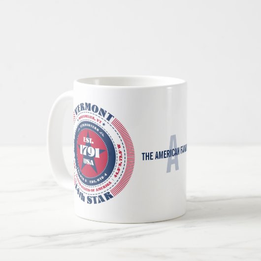 Vermont Patriotic Circular Monogram Tasse (Vorderseite Links)
