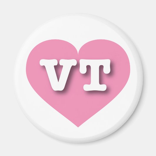 Vermont Pink Heart - I Liebe VT Magnet (Vorne)