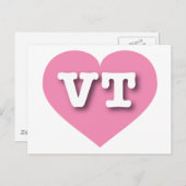 Vermont Pink Heart - I Liebe VT Postkarte (Vorne/Hinten)