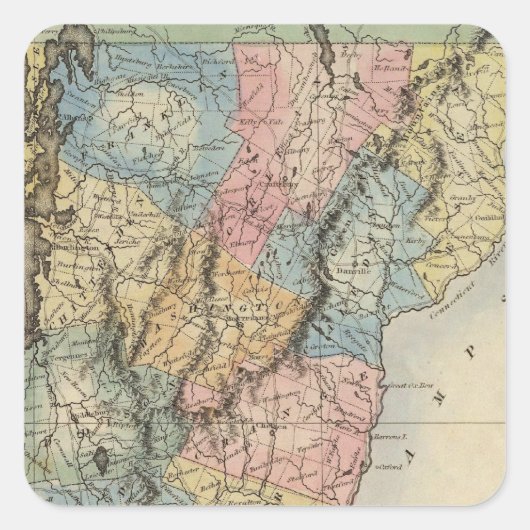 Vermont Quadratischer Aufkleber (Vorderseite)