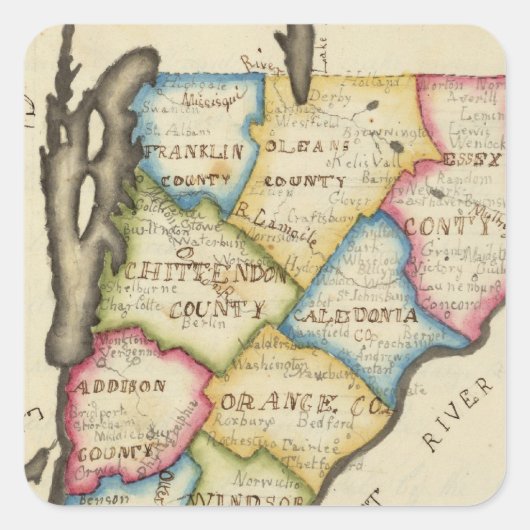 Vermont Quadratischer Aufkleber (Vorderseite)