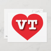 Vermont Red Heart - I Liebe VT Postkarte (Vorne/Hinten)