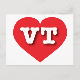 Vermont Red Heart - I Liebe VT Postkarte