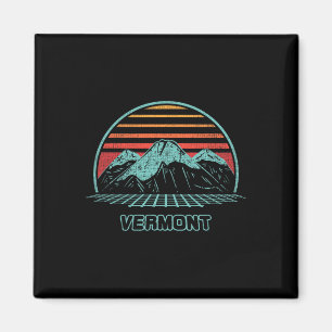Vermont Retro Mountain Wandern 80er Style Magnet