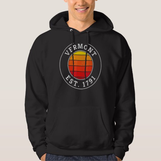 Vermont Retro Sunset Graphic Hoodie (Vorderseite)