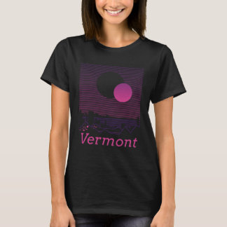 Vermont Retro Vintage Mountain Grid 80s 90s Aesthe T-Shirt