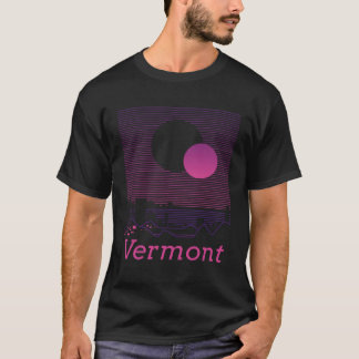 Vermont Retro Vintage Mountain Grid 80s 90s Aesthe T-Shirt