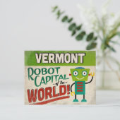 Vermont Robot - Funny Vintag Postkarte (Stehend Vorderseite)