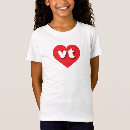 Vermont - Rotherz - I Liebe vt T-Shirt (Vorderseite)