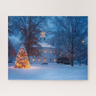 Vermont Round Church zu Weihnachten Puzzle