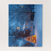 Vermont Round Church zu Weihnachten Puzzle (Vertikal)
