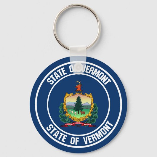 Vermont Round Emblem Schlüsselanhänger (Vorderseite)