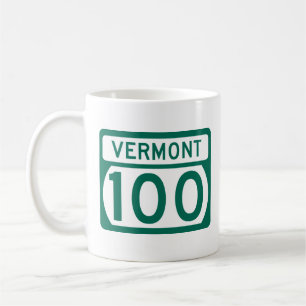 Vermont Route 100 Straßenschild Kaffeetasse