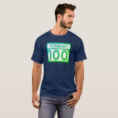 Vermont Route 100 Straßenschild (verwittert) T - S T-Shirt (Vorne ganz)