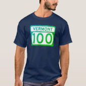 Vermont Route 100 Straßenschild (verwittert) T - S T-Shirt (Vorderseite)