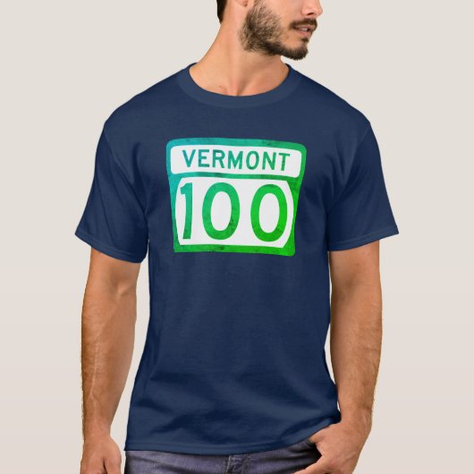 Vermont Route 100 Straßenschild (verwittert) T - S T-Shirt (Vorderseite)