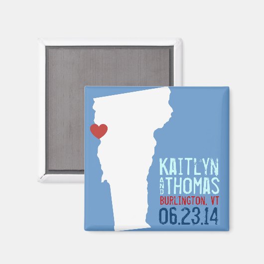 Vermont Save the Date - Individuell gestaltete Sta Magnet (Vorderseite/Rückseite)