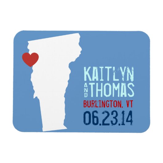 Vermont Save the Date - Individuell gestaltete Sta Magnet (Horizontal)