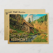 Vermont Save the Date Rustikale Hüttenmeilenwälder Ankündigungspostkarte (Vorne/Hinten)