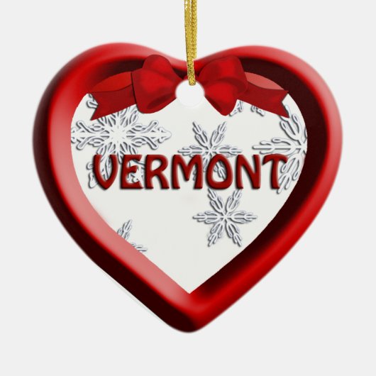 Vermont Schneeflocken Herzlich Willkommen bei der  Keramikornament (Vorne)
