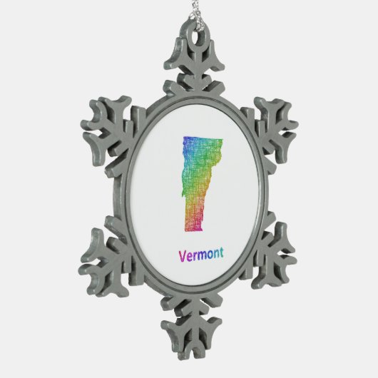 Vermont Schneeflocken Zinn-Ornament (Links)